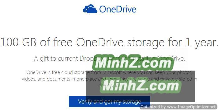 Thêm 100GB OneDrive qua DropBox
