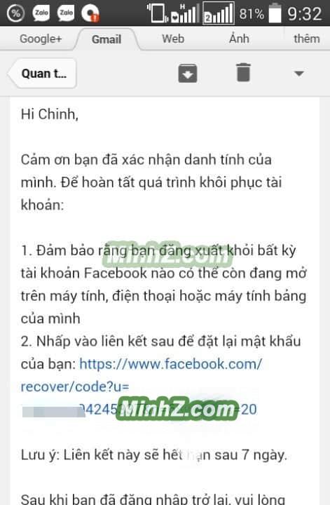 link reset mật khẩu facebook bị hack