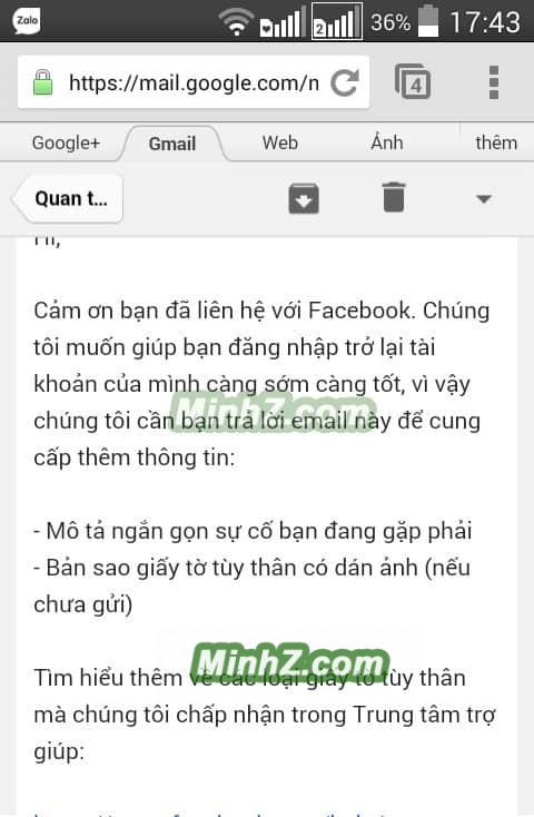 hoàn tất lấy lại facebook