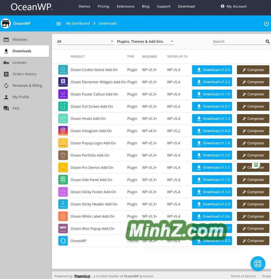 chia se oceanwp premium add-on
