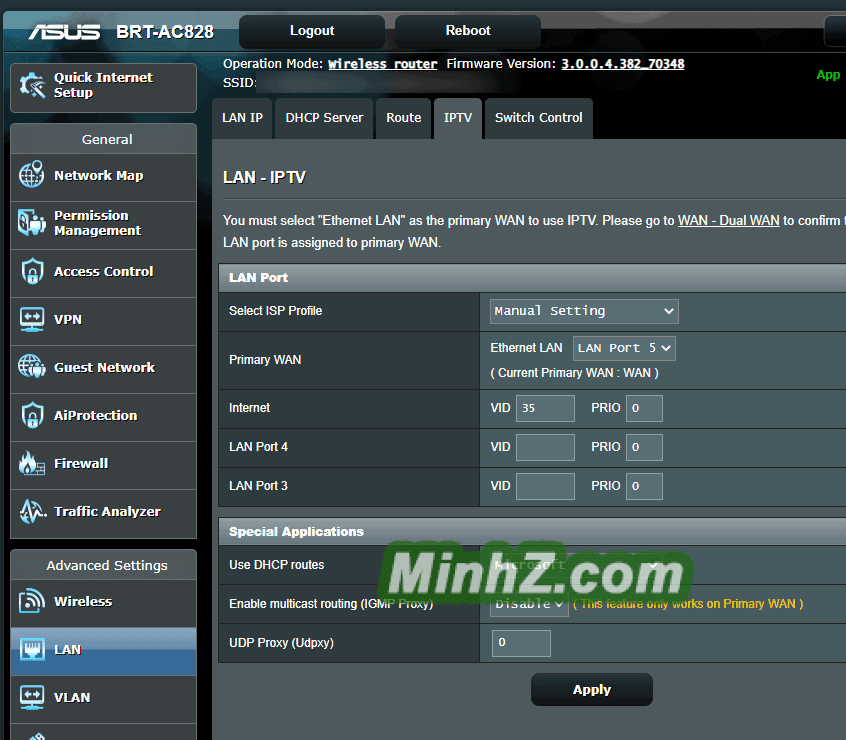 asus brt 828 cai dat vlan bridge viettel